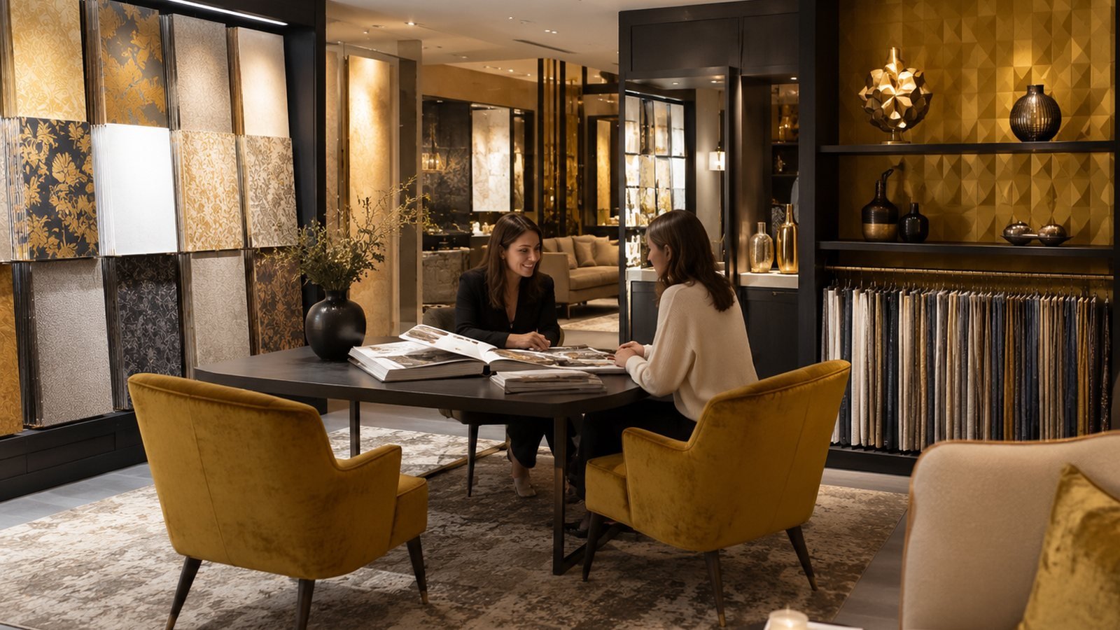 Consultation premium dans un showroom élégant